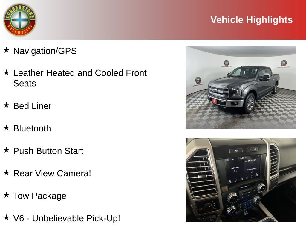 Used 2016 Ford F-150 Lariat with VIN 1FTEW1EG7GKF51573 for sale in Elk River, Minnesota