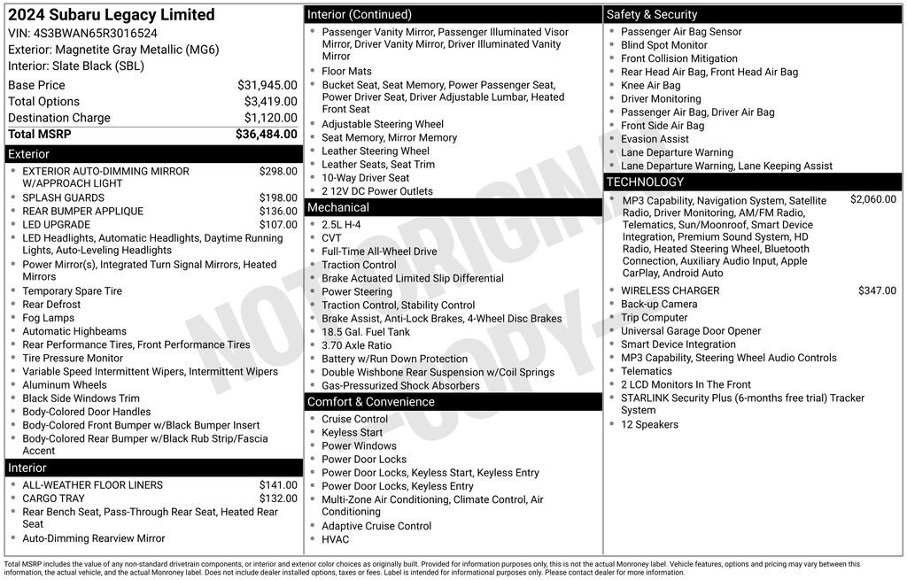 Used 2024 Gray Subaru Limited image 29