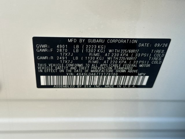 New 2026 CRYSTAL WHITE PEARL Subaru Standard Model image 34