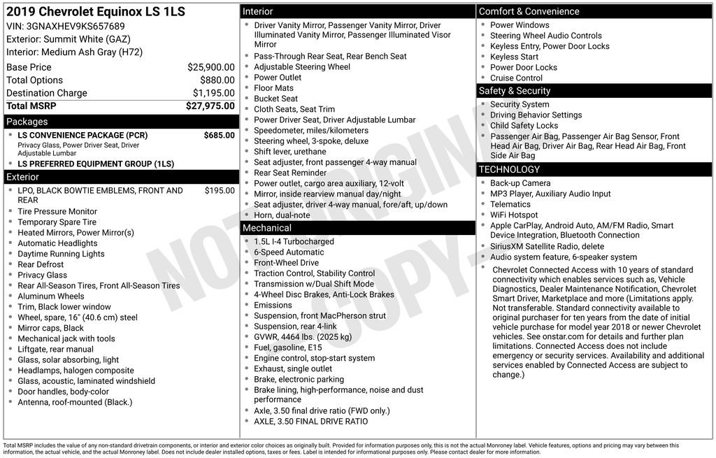 Used 2019 SUMMIT WHITE Chevrolet LS image 31
