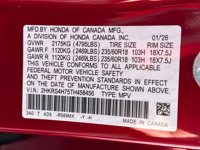 New 2026 Radiant Red Honda EX-L image 20