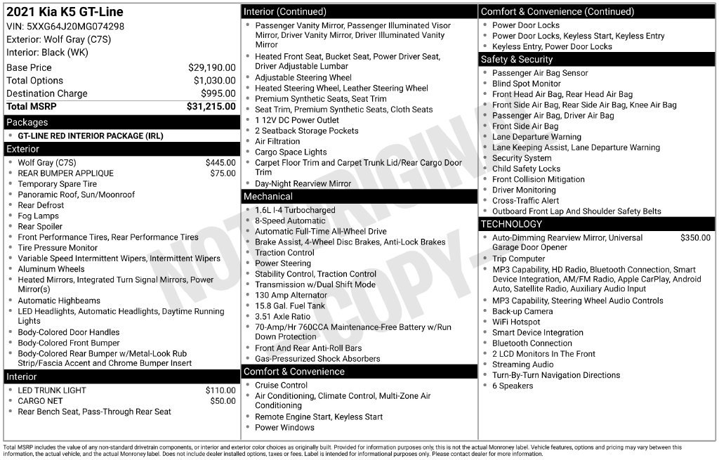 Used 2021 Gray Kia GT-Line image 23