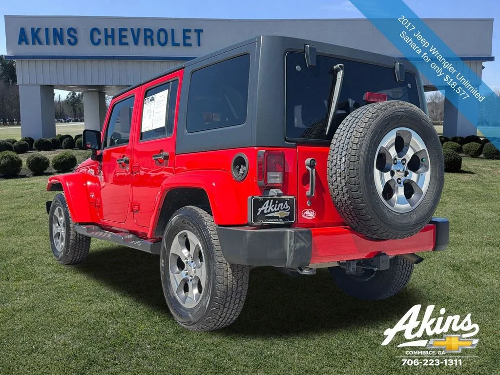 Used 2017 Jeep Wrangler Unlimited Sahara with VIN 1C4BJWEG4HL506911 for sale in Commerce, GA