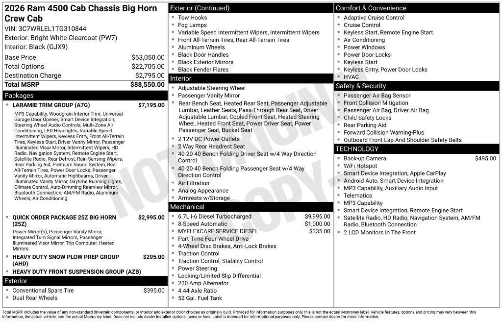 New 2026 Bright White Clear-Coat Exterior Paint RAM Laramie image 25
