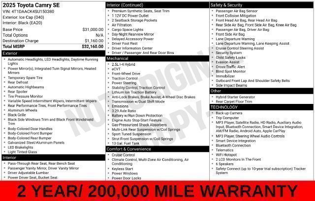 Used 2025 Ice Toyota SE image 36