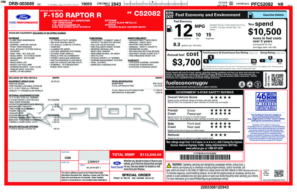 Used 2023 Black Metallic Ford Raptor image 24