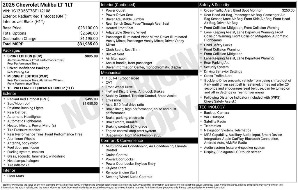 Used 2025 Radiant Red Chevrolet LT image 30