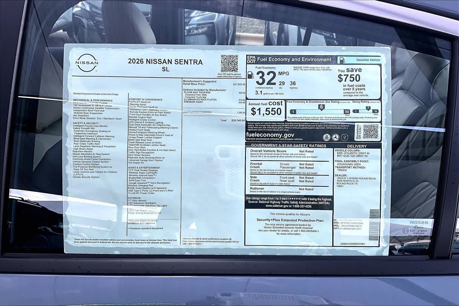 New 2026 Atlantic Gray Metallic Nissan SL image 19