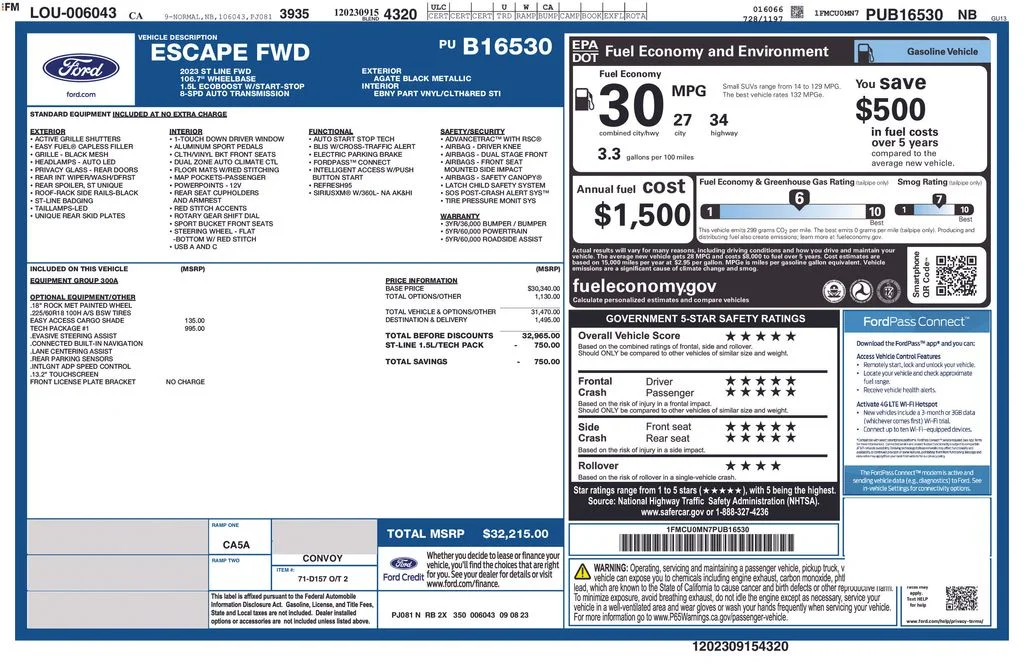Used 2023 Black Ford ST-Line image 2