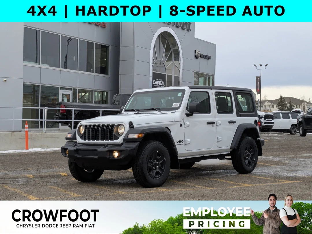 New 2026 White Jeep Sport - - 4x4 - 2.0L Turbo Engine - 12.3 Uconnect 5 Display - 3-Piece Hard Top & More! image 1