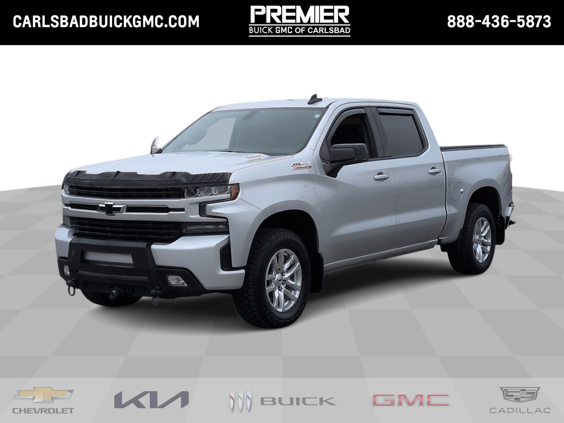 Silver Ice Metallic 2020 Chevrolet Silverado 1500 RST Crew Cab 4WD Pickup Truck Four-Wheel Drive