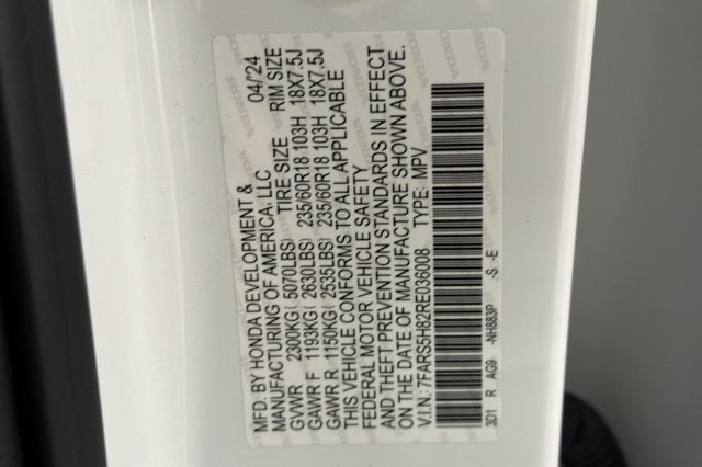 Certified Used 2024 Platinum White Pearl Honda Sport-L image 38