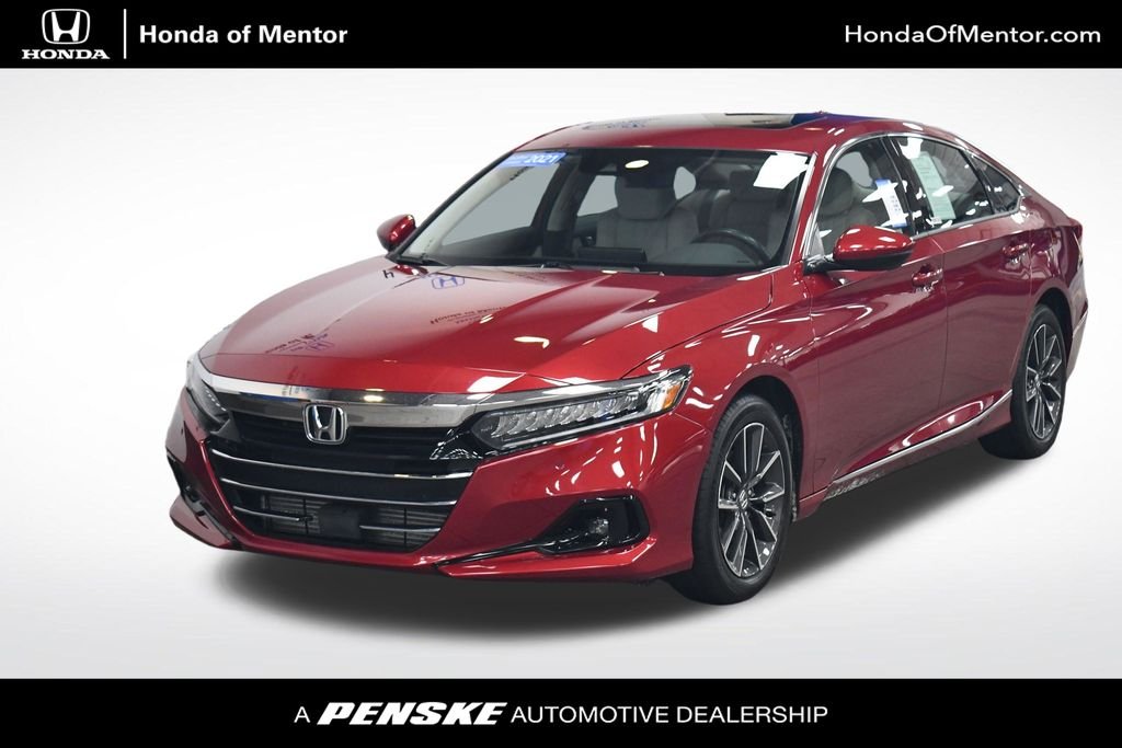 Certified Used 2021 Radiant Red Metallic Honda EX-L image 1