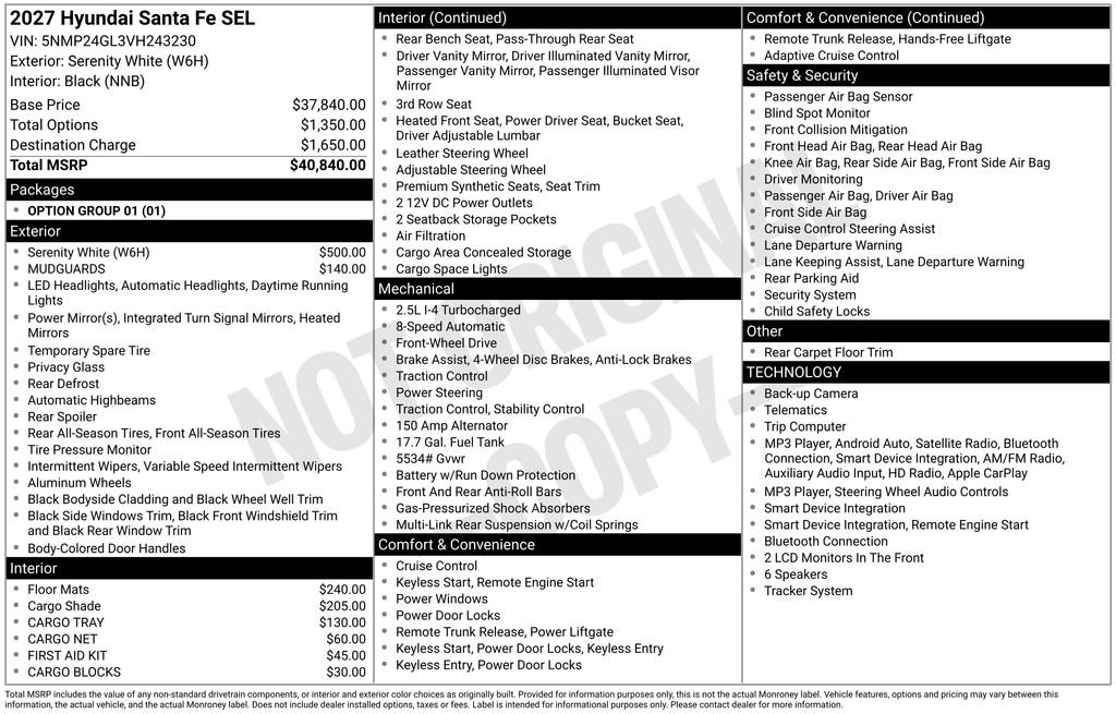 New 2027 White Hyundai SEL FWD image 19