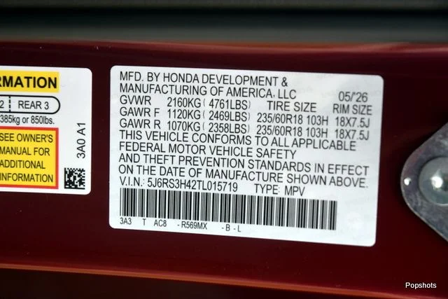 New 2026 Radiant Red Metallic Honda 2WD EX image 20