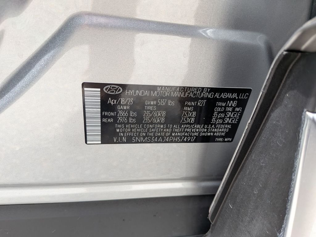 Used 2023 Shimmering Silver Pearl Hyundai SEL image 31