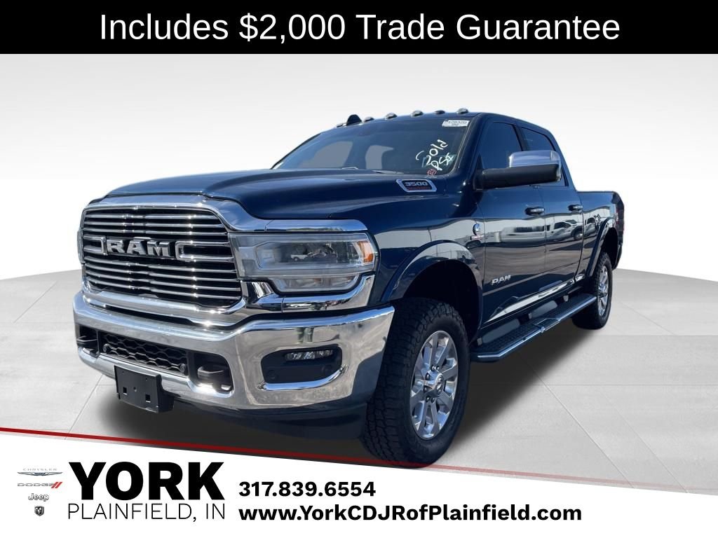 Blue 2022 RAM 3500 Laramie Crew Cab 4WD Pickup Truck Four-Wheel Drive 6-Speed Automatic