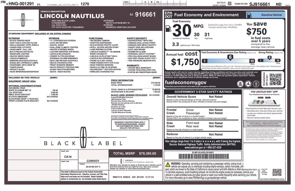 Used 2025 White Lincoln Black Label image 3