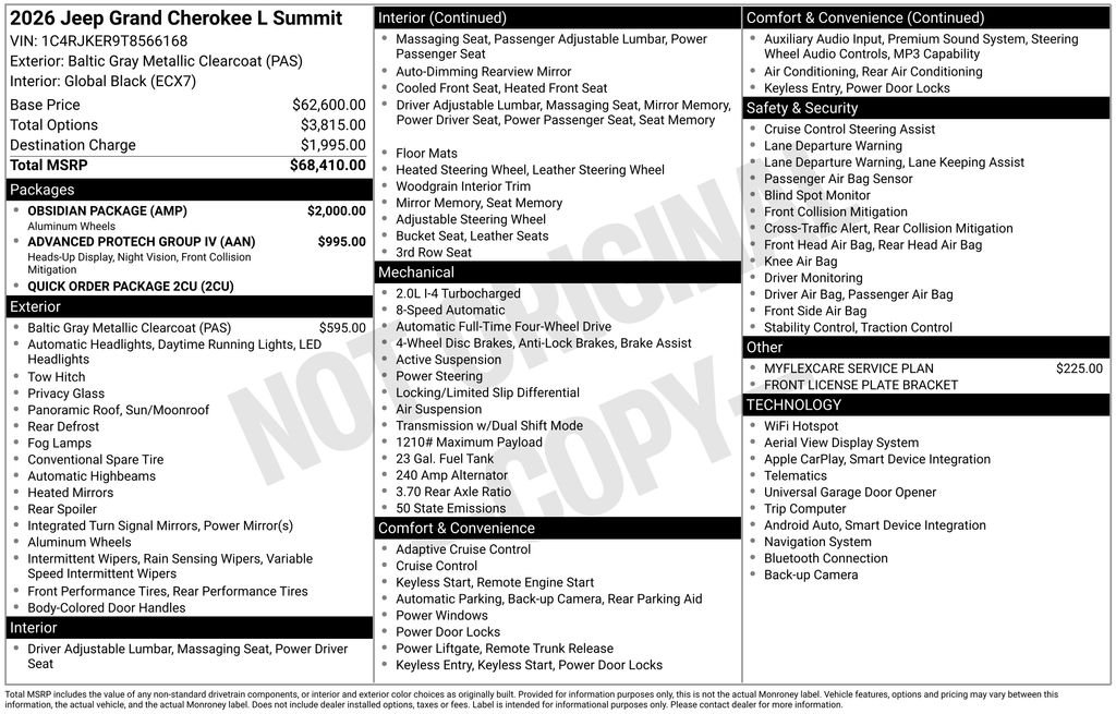 New 2026 Baltic Gray Metallic Clear-Coat Exterior Paint Jeep Summit image 4