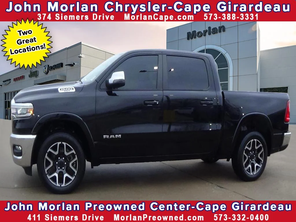 Certified Used 2025 Diamond Black Crystal Pearl Coat (pxj) RAM Laramie image 1