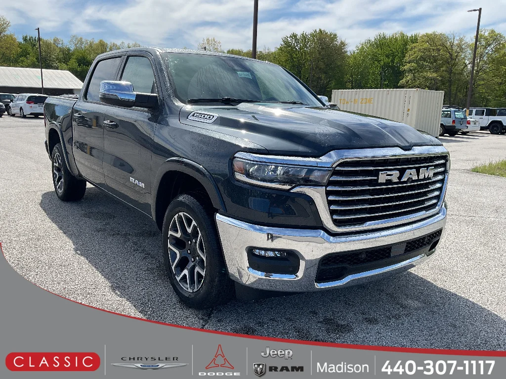 New 2026 Forged Blue Metallic Exterior Paint RAM Laramie Crew Cab 4x4 5