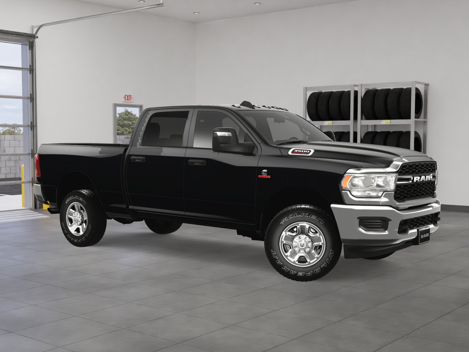 New 2024 Diamond Black Crystal Pearl-Coat Exterior Paint RAM Tradesman image 34