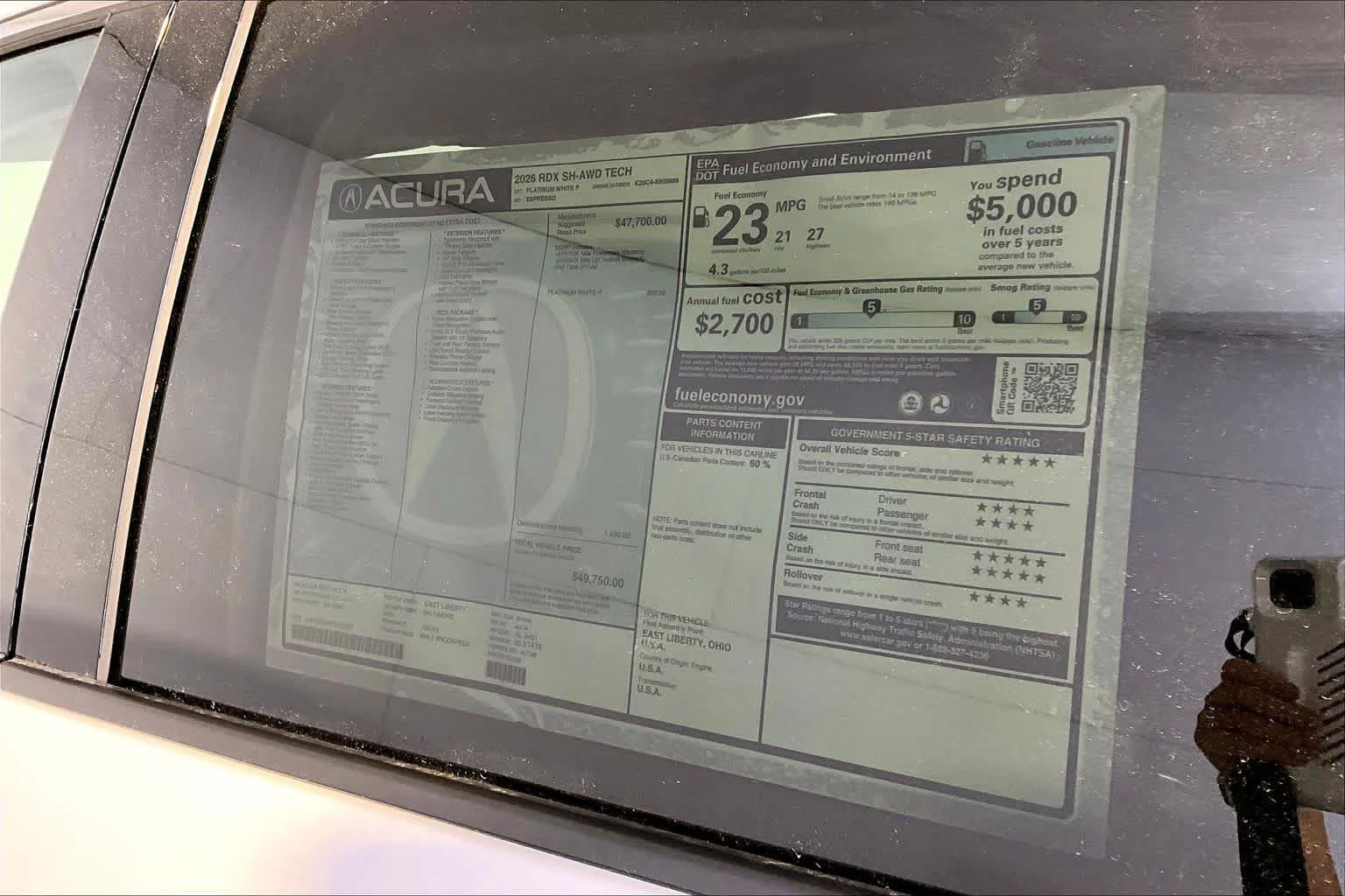 New 2026 Platinum White Pearl Acura With Technology Package image 19
