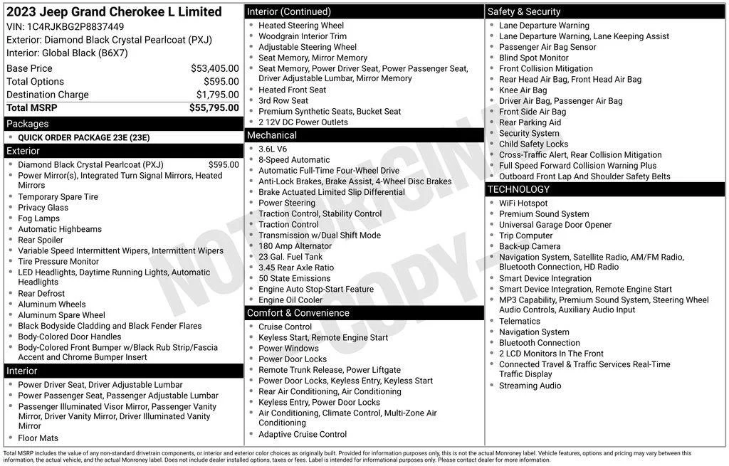 Used 2023 Diamond Black Crystal Pearlcoat Jeep Limited image 4