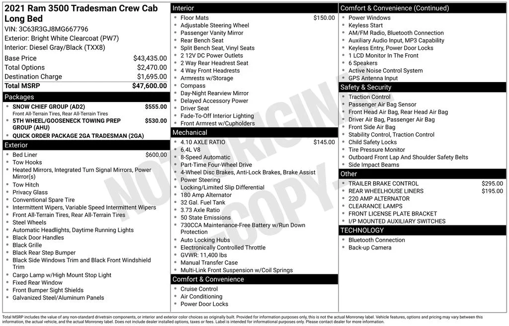 Used 2021 White Ram Tradesman image 2