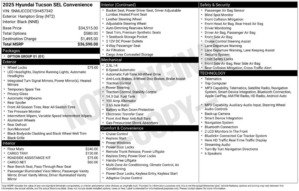 Used 2025 Hampton Gray Hyundai SEL Convenience image 9