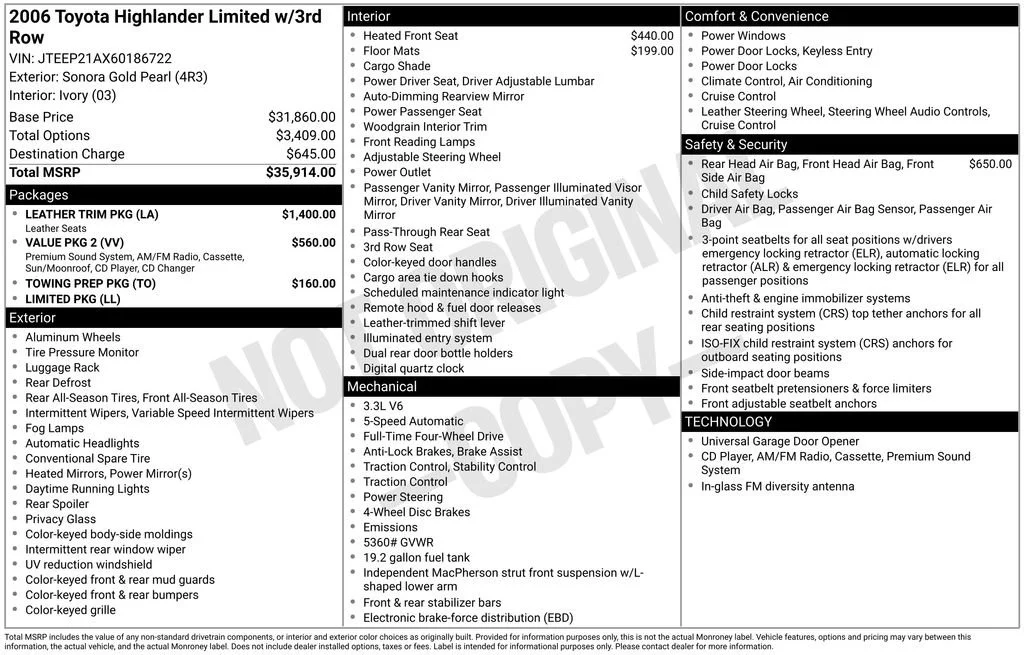 Used 2006 Gold Toyota Limited image 12