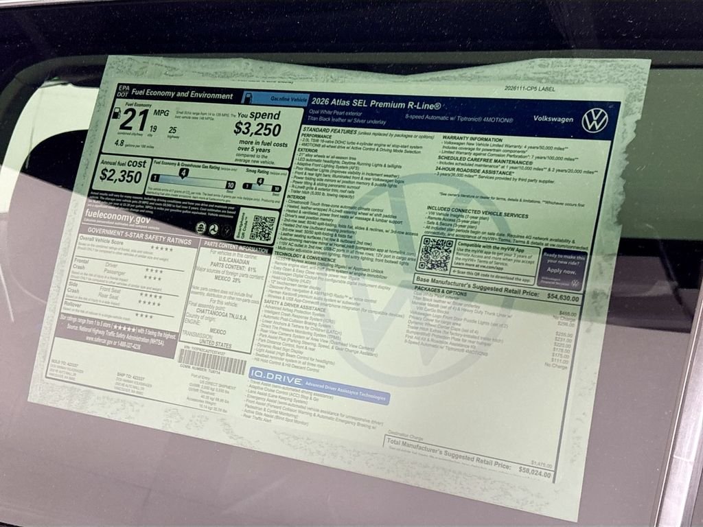 New 2026 Opal White Pearl Volkswagen SEL Premium R-Line image 25