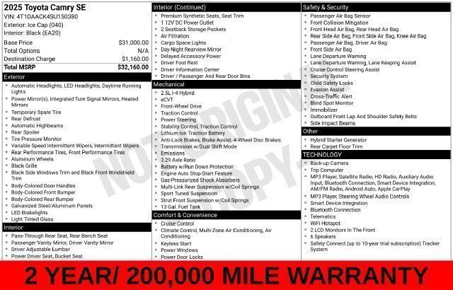 Used 2025 Ice Toyota SE image 30