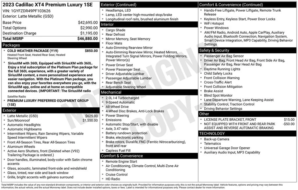 Used 2023 Brown Cadillac Premium Luxury image 4