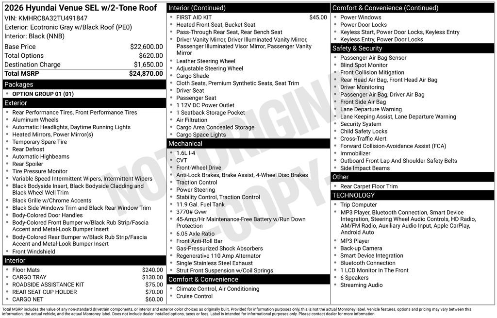 New 2026 Gray Hyundai SEL w/Two-Tone Roof image 23
