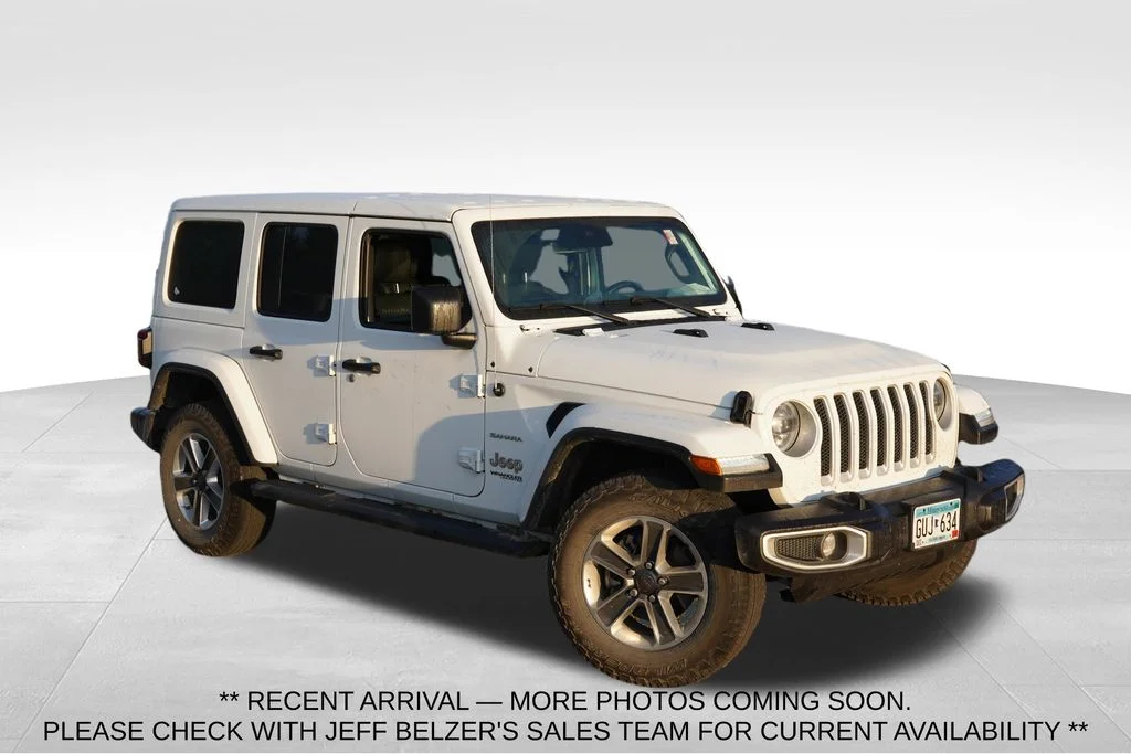 Used 2021 Bright White Clearcoat Jeep Unlimited Sahara image 1