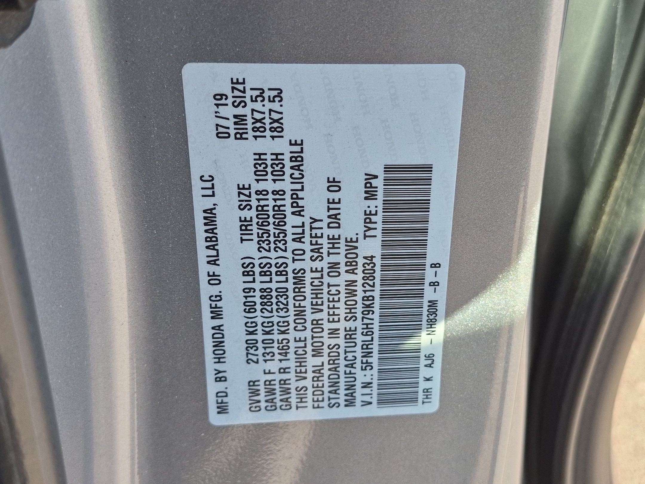 Certified Used 2019 Silver Honda EX-L Auto image 37
