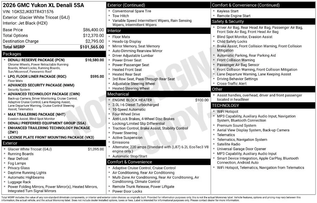 New 2026 Glacier White Tricoat GMC Denali image 49