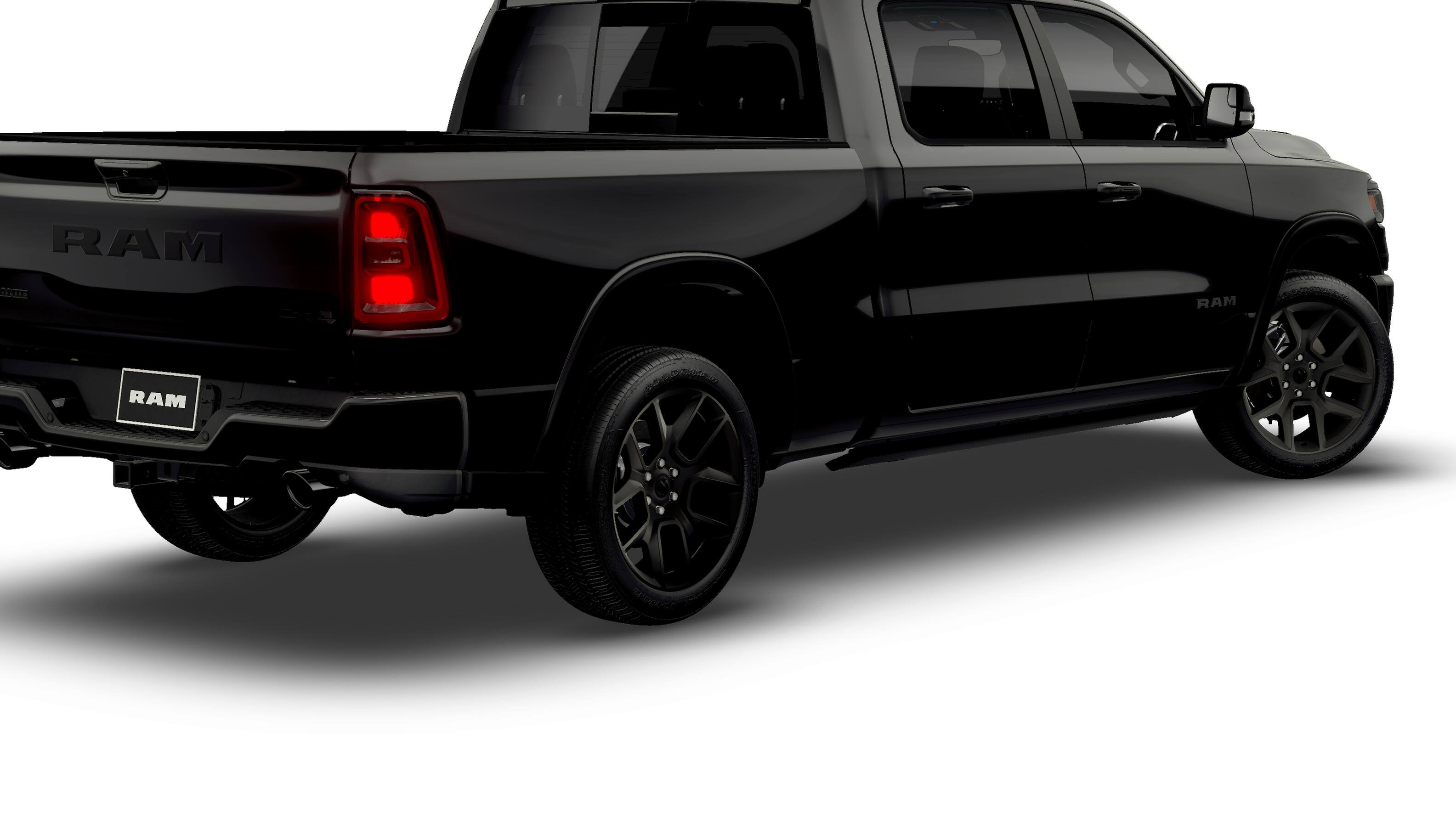 New 2026 Diamond Black Crystal Pearl-Coat Exterior Paint RAM Laramie Crew Cab 4x4 6