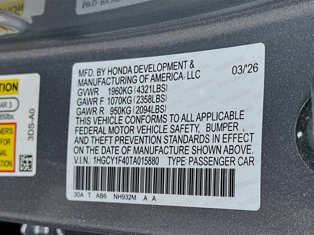 New 2026 Solar Silver Metallic Honda SE image 23