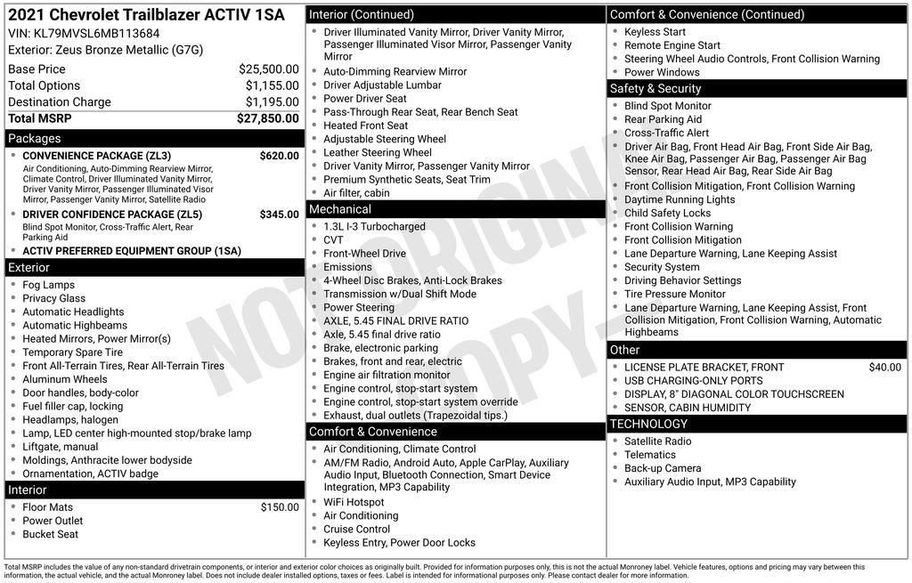 Used 2021 Brown Chevrolet ACTIV image 5