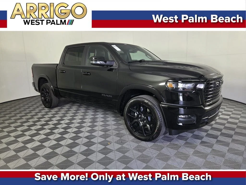 New 2026 Diamond Black Crystal Pearl-Coat Exterior Paint RAM Laramie image 1