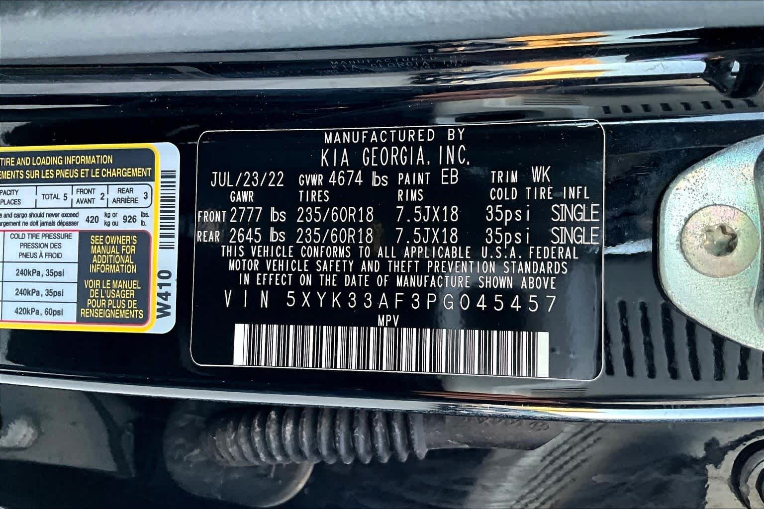 Used 2023 Ebony Black Kia EX image 69