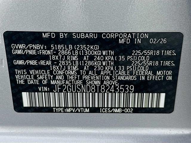 New 2026 ICE SILVER METALLIC Subaru Limited Hybrid image 29
