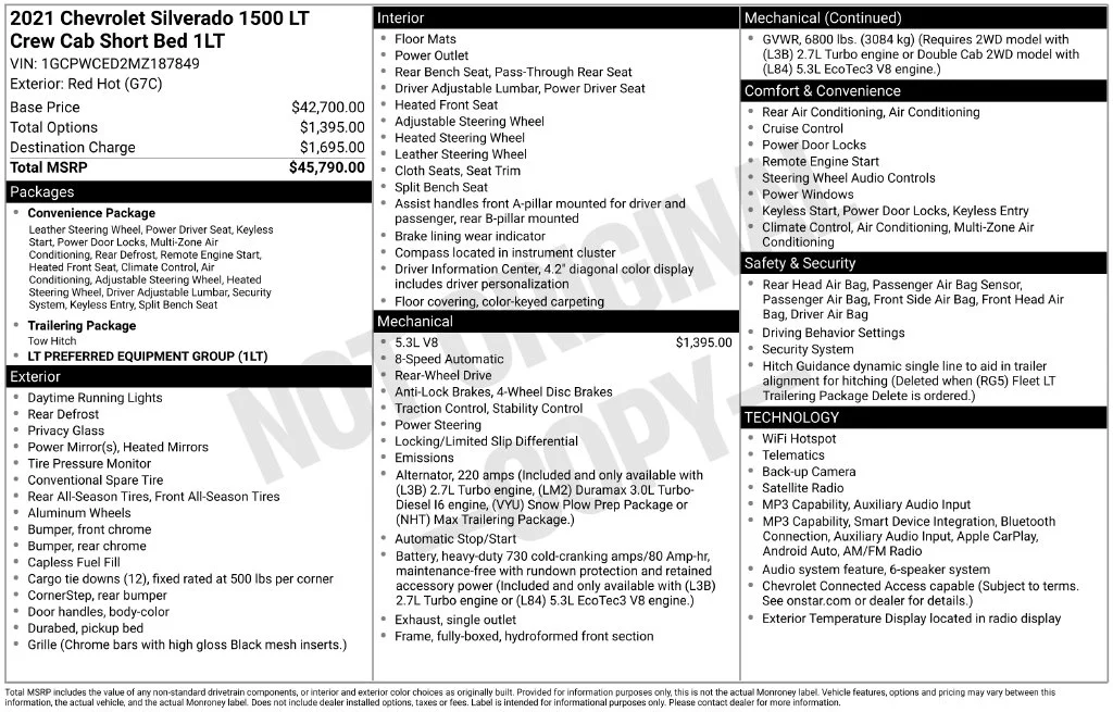 Used 2021 Red Chevrolet LT image 16