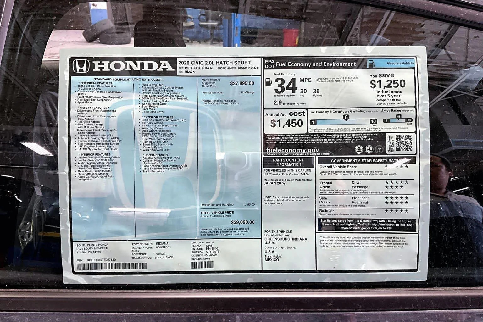 New 2026 Meteorite Gray Metallic Honda Sport image 21