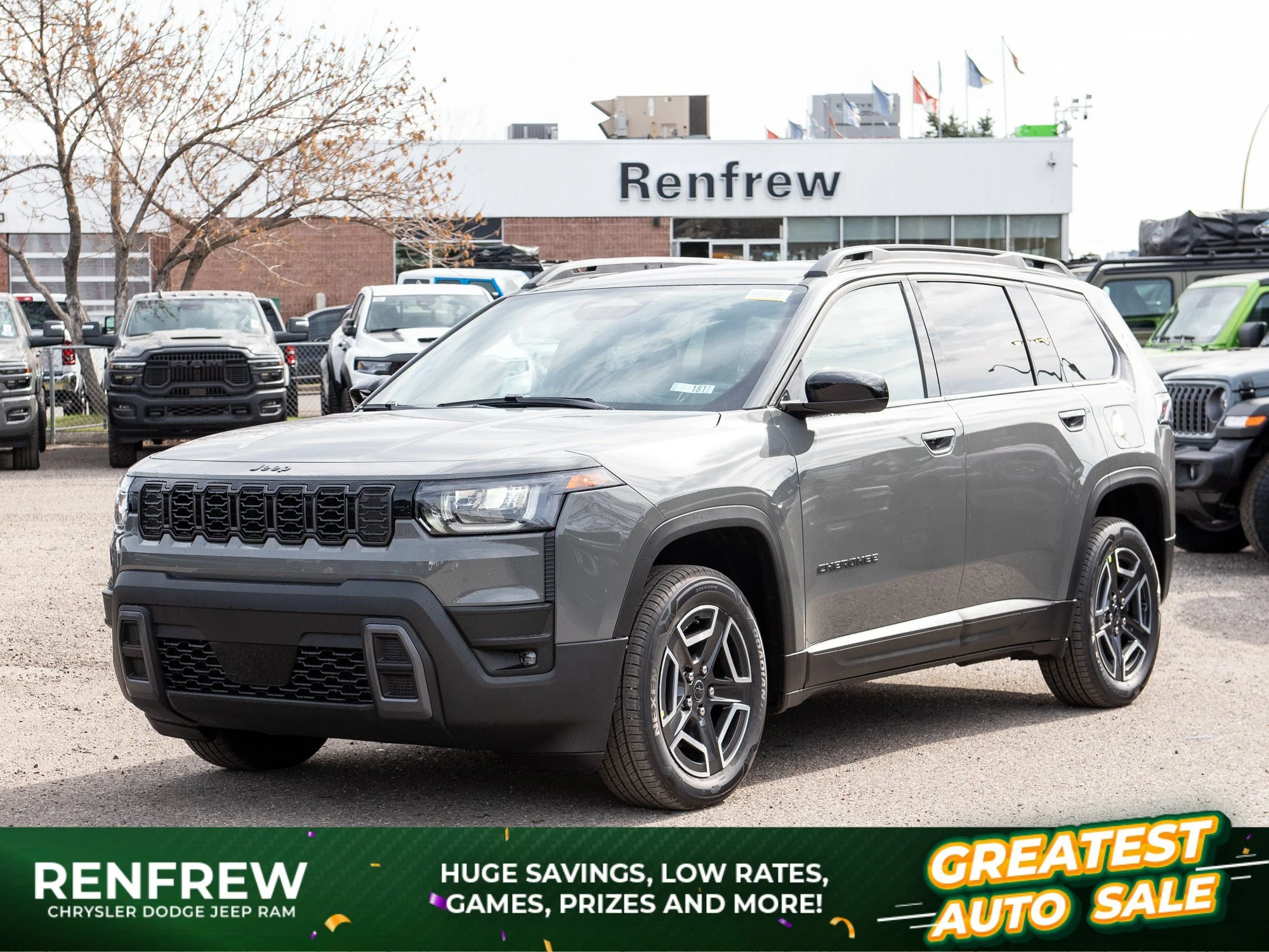 New 2026 Grey Jeep Laredo * 4x4, Turbo Hybrid, Remote Start, Heated Seats, Adaptive Cruise image 1