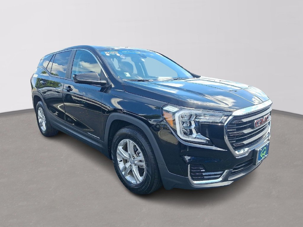 Used 2022 EBONY TWILIGHT METALLIC GMC SLE image 3