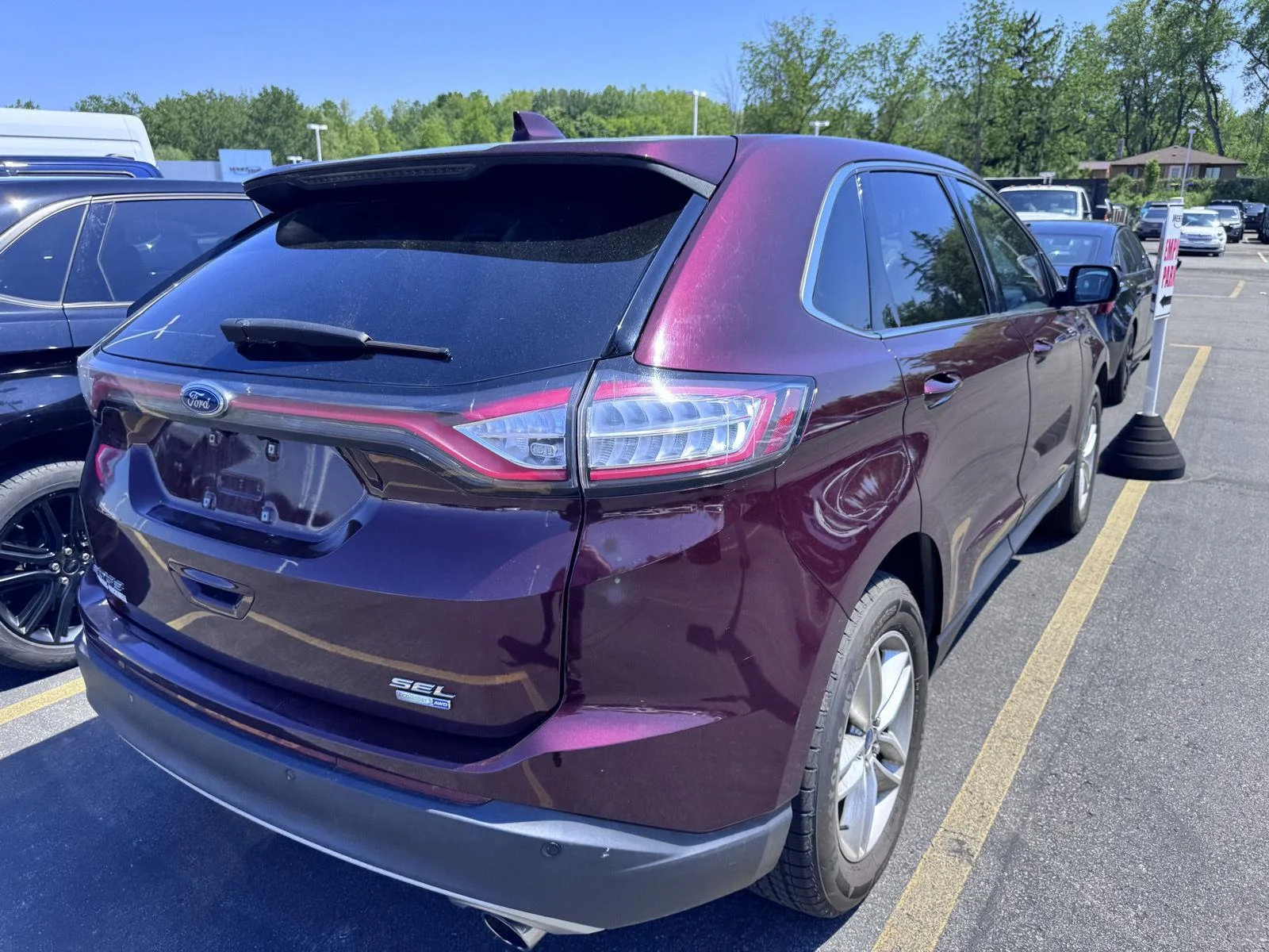 Used 2017 Burgundy Velvet Metallic Tinted Clearcoat Ford SEL image 4