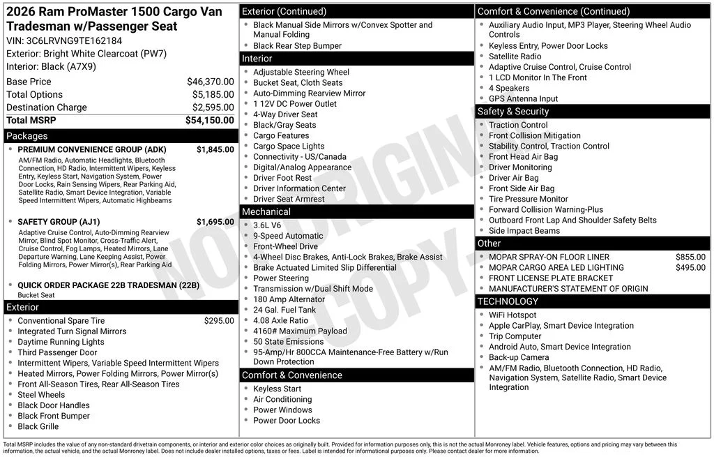 New 2026 Bright White Clear-Coat Exterior Paint RAM Low Roof image 6
